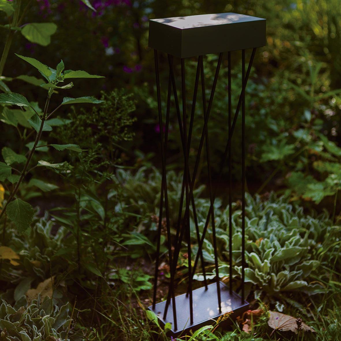 Lutec Spido Solar Integrated LED Black Bollard - With Spike