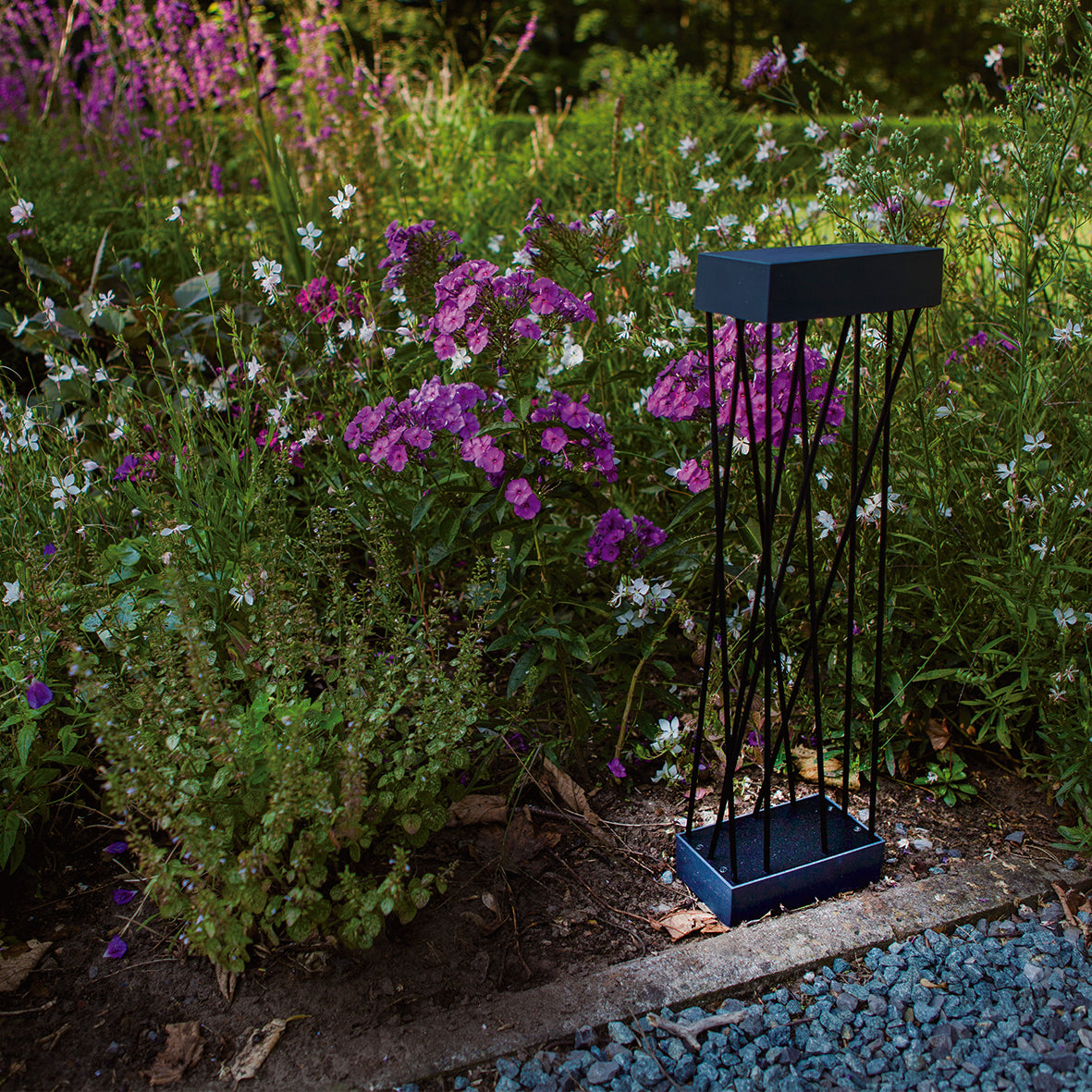 Lutec Spido Solar Integrated LED Black Bollard - With Spike