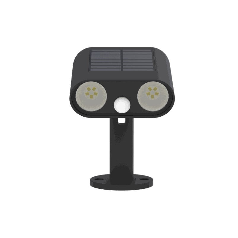 Lutec Bingo Solar LED Black Outdoor Wall Light with Spike