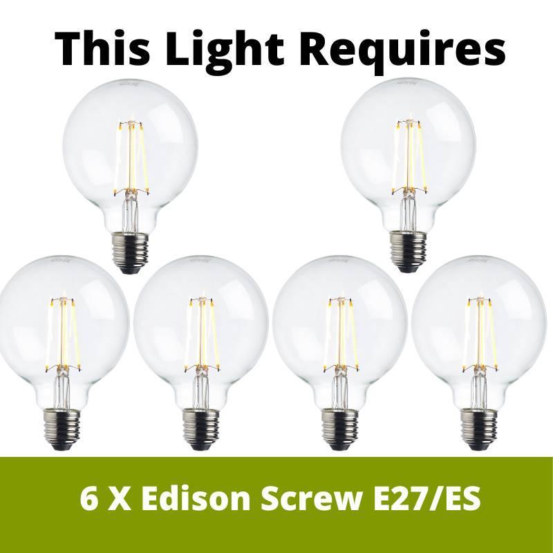 studio 6lt black ceiling pendant light by Endon Lighting LED Lamp Bulb Guide