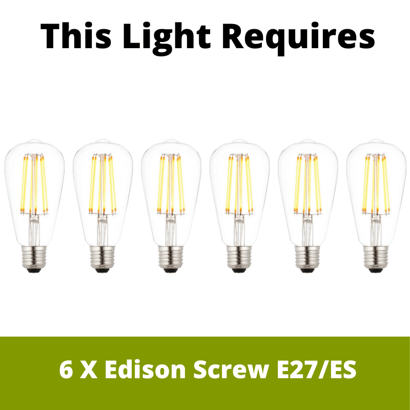 armstrong 6 light black and satin brass ceiling light by searchlight lighting, LED Lamp Bulb Guide