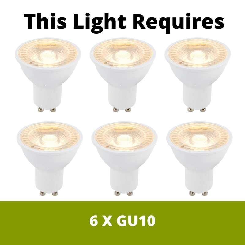 Eglo Magnum-LED Nickel 6 Light 3-arm Spotlight
