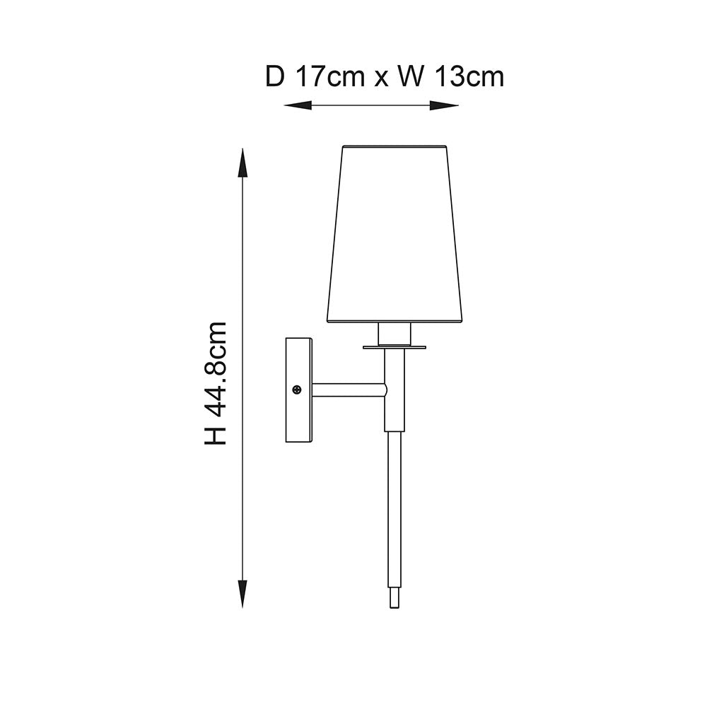 Kensington Brass Art Deco Wall Light - White Shade