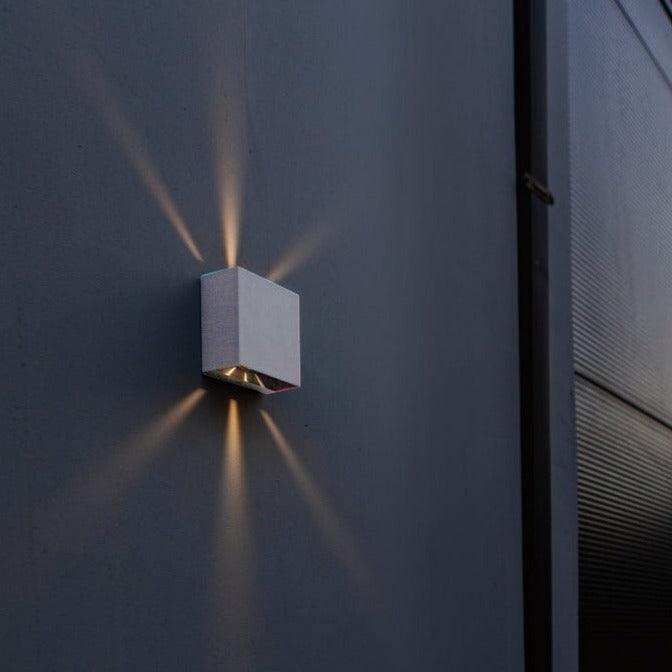 Lutec Gemini Beams Outdoor LED Wall Light In White 5104003032