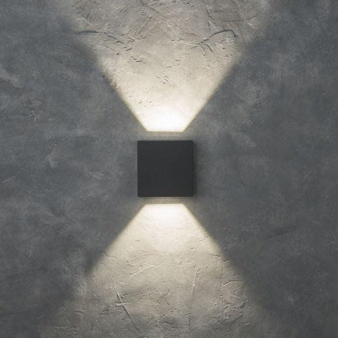 Lutec Gemini Beams Outdoor LED Wall Light In Dark Grey-WAREHOUSE-40-200326