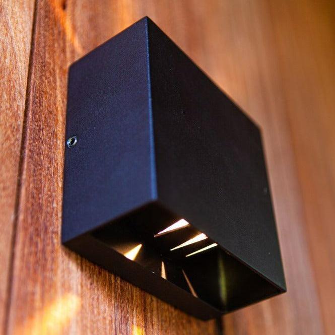 Lutec Gemini Beams Outdoor LED Wall Light In Dark Grey-WAREHOUSE-40-200326