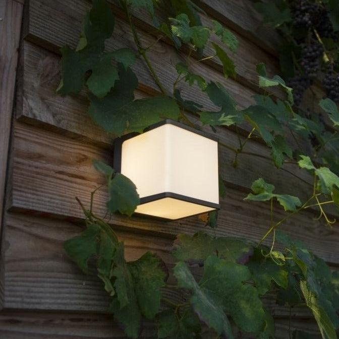 Lutec Doblo LED Cubic Outdoor Wall Light - Charcoal Grey 5105002125 Outside Wall