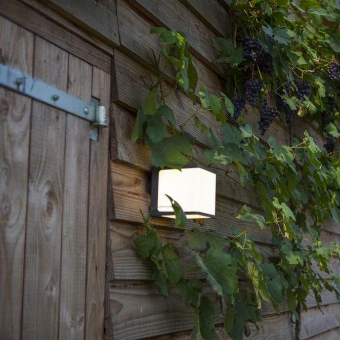 Lutec Doblo LED Cubic Outdoor Wall Light - Charcoal Grey 5105002125