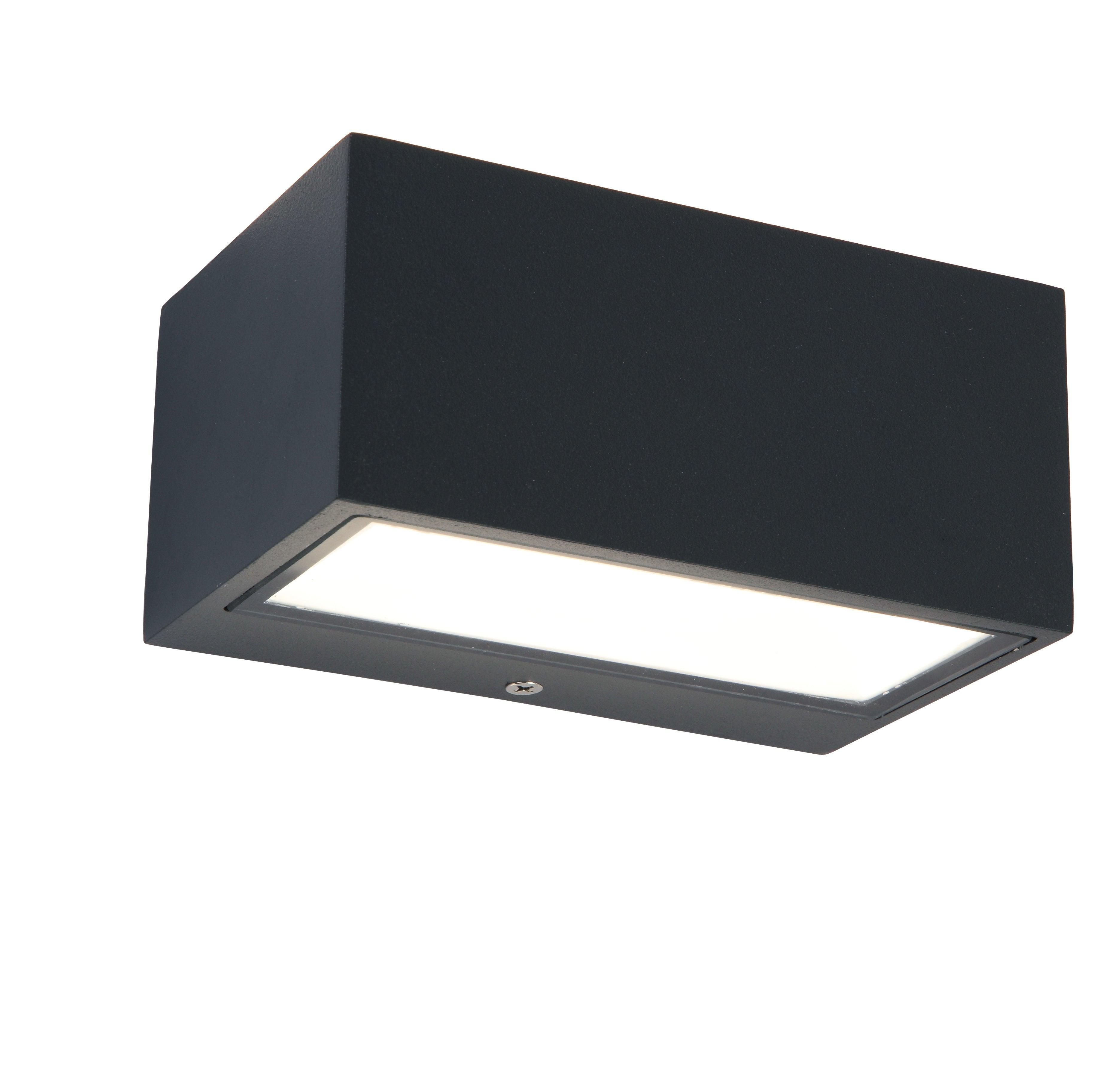 Lutec Gemini Outdoor LED Up & Down Brick Wall Light In Dark Grey 5189102118