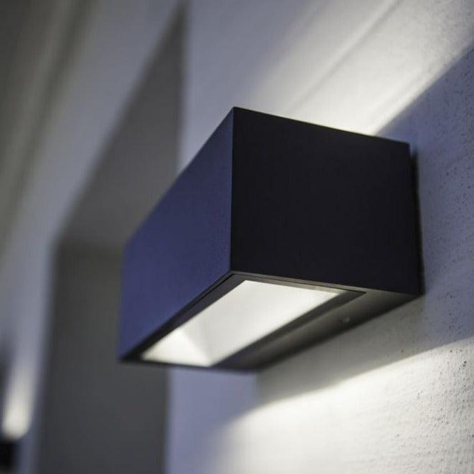 Lutec Gemini Large Outdoor LED Wall Light In Dark Grey 5189104118 close-up