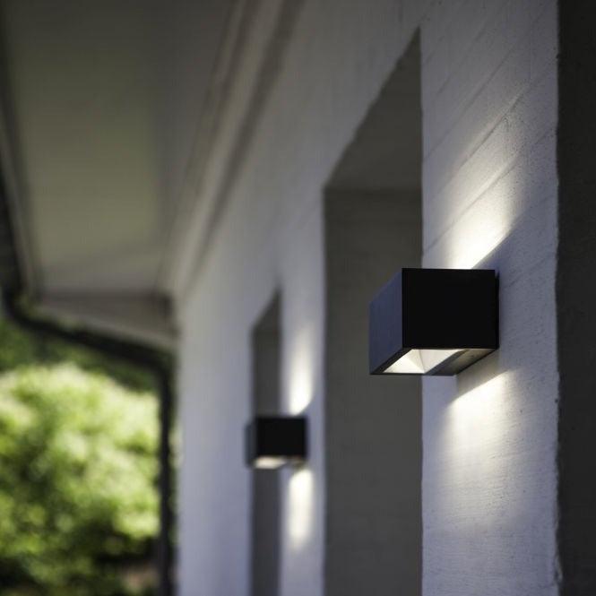 Lutec Gemini Outdoor Black LED Up & Down Wall Light 5189112012
