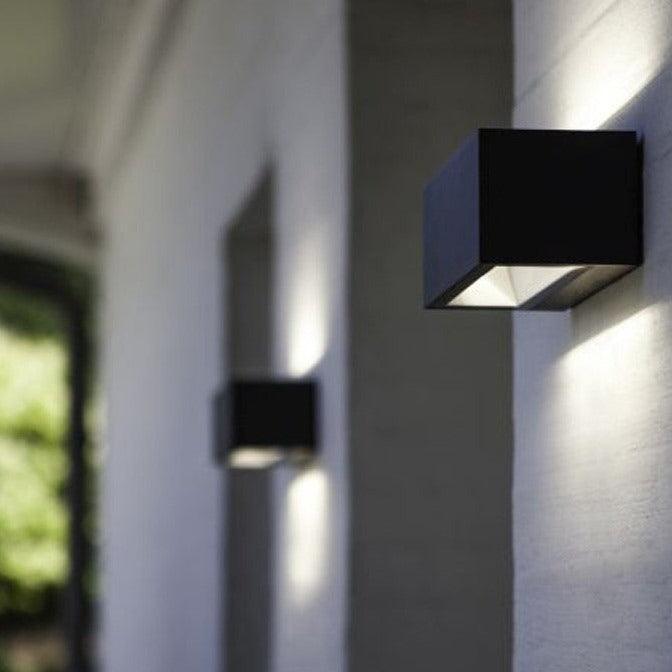 Lutec Gemini Outdoor LED Brick Wall Light In Dark Grey 5189113118 outside wall
