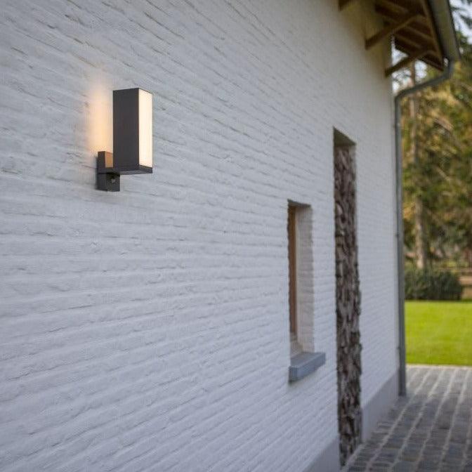 Lutec Cuba Outdoor LED Wall Light - Dark Grey 5193811118 fixed to outside wall