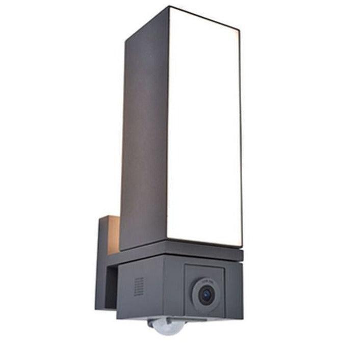 Lutec Cuba Outdoor LED Wall Light With Camera & PIR Sensor - Grey 5193812118
