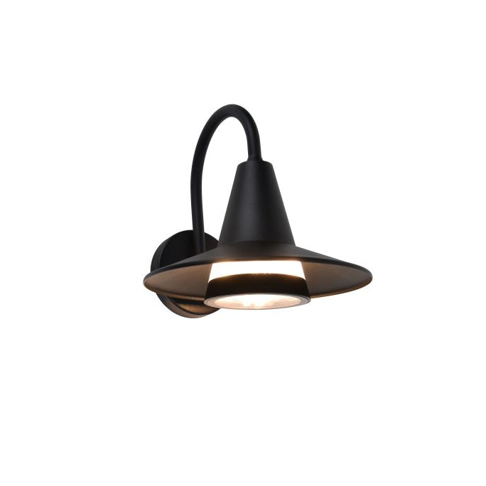 Lutec Swan Outdoor Wall Light – Matt Black (IP54) — product detail