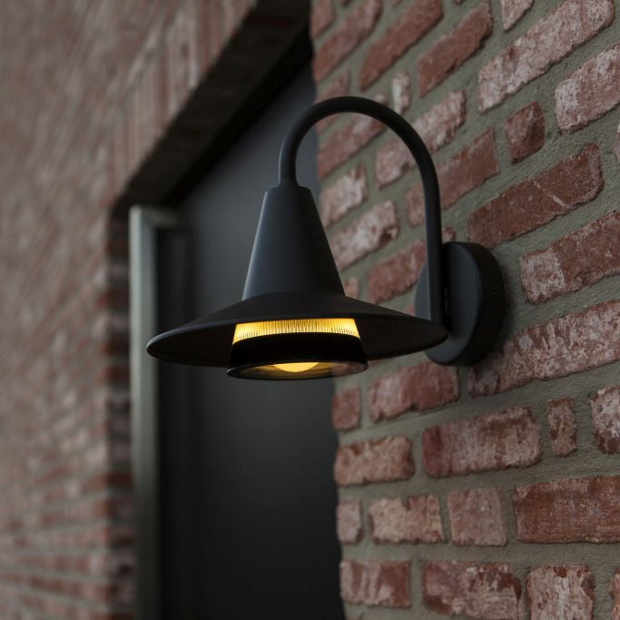 Lutec Swan Outdoor Wall Light – Matt Black (IP54) — alternate view
