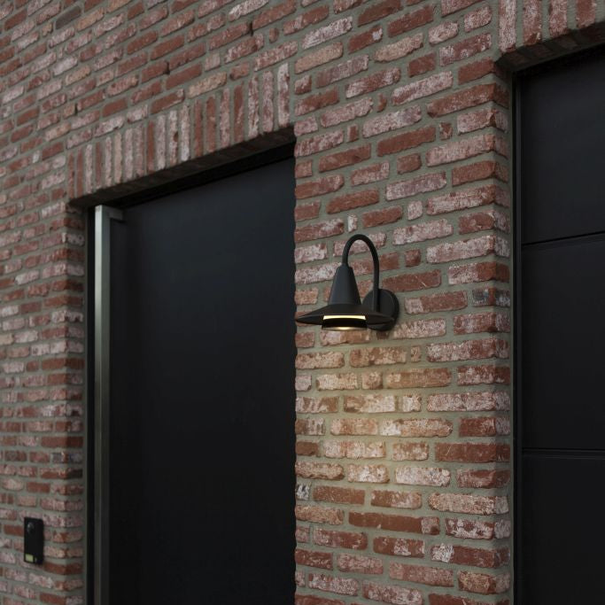 Lutec Swan Outdoor Wall Light – Matt Black (IP54) — additional angle