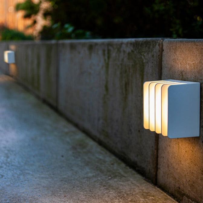 Lutec Gridy LED Outdoor Wall Light In Matt White 5289401469 outside wall
