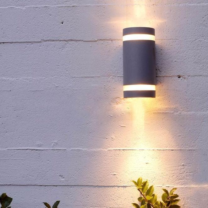 Lutec Focus Outdoor Up & Down Wall Light In Dark Grey 5604011118