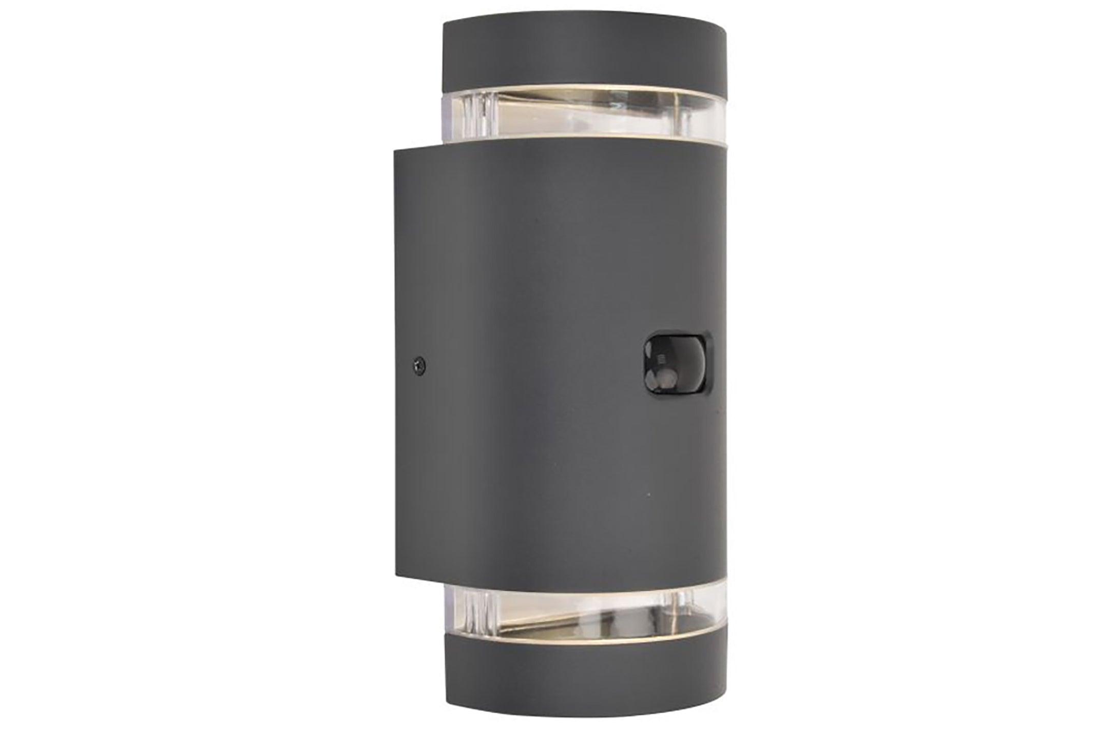 Lutec Focus Grey Outdoor Up & Down Wall Light - PIR Sensor-clearance