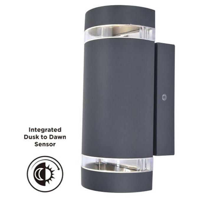 Lutec Focus Outdoor Up & Down Wall Light - Dusk To Dawn Sensor 5604023118