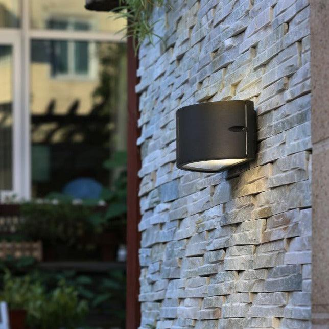 Lutec Bonn Outdoor Wall Light - Dark Grey 6330401118 fixed to an outdoor wall