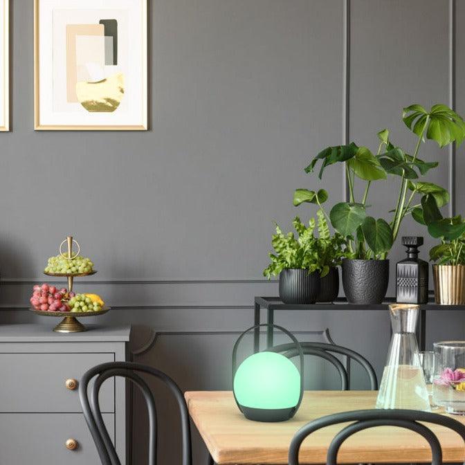 Lutec Cardi Portable Indoor and Outdoor Lamp In Black 6501702330 Kitchen Table