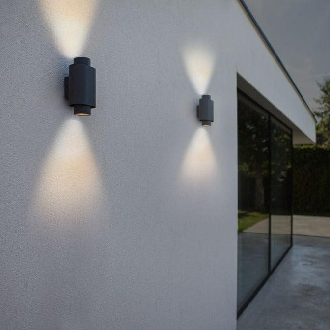 Lutec Cypres Outdoor Up & Down Wall Light - Grey 6604002118 outside wall