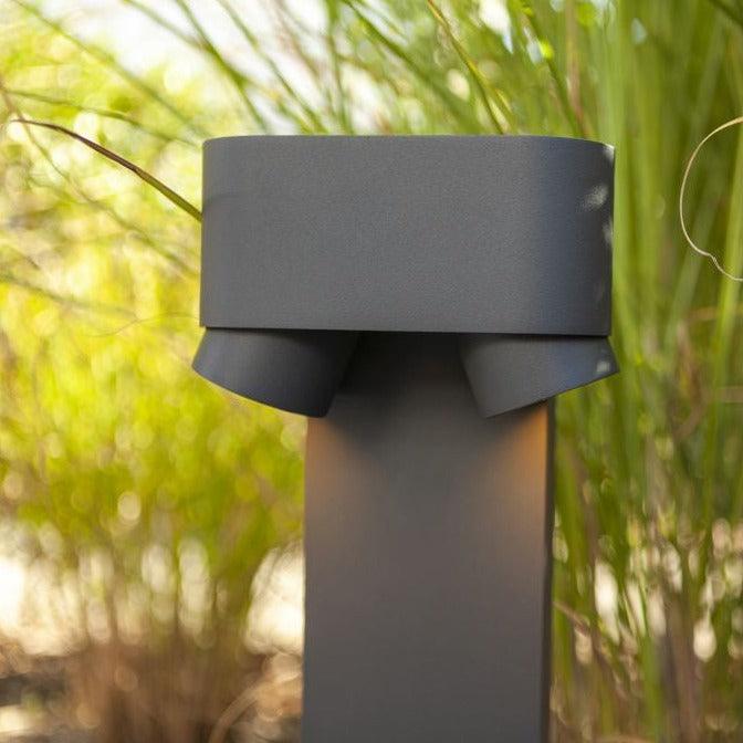 Lutec Cypres Grey Outdoor Bollard Light 6604004118 Close-up