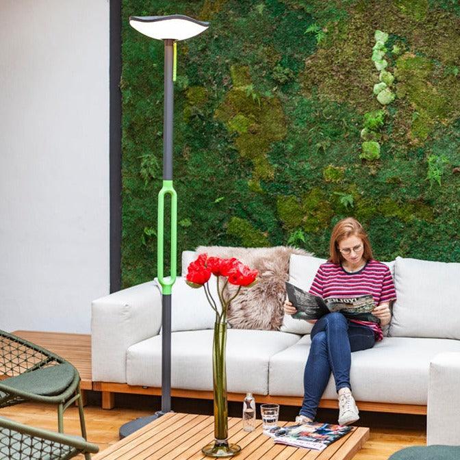 Lutec Poppy Grey Outdoor LED Solar Post Light With Bluetooth Speaker 6910802335