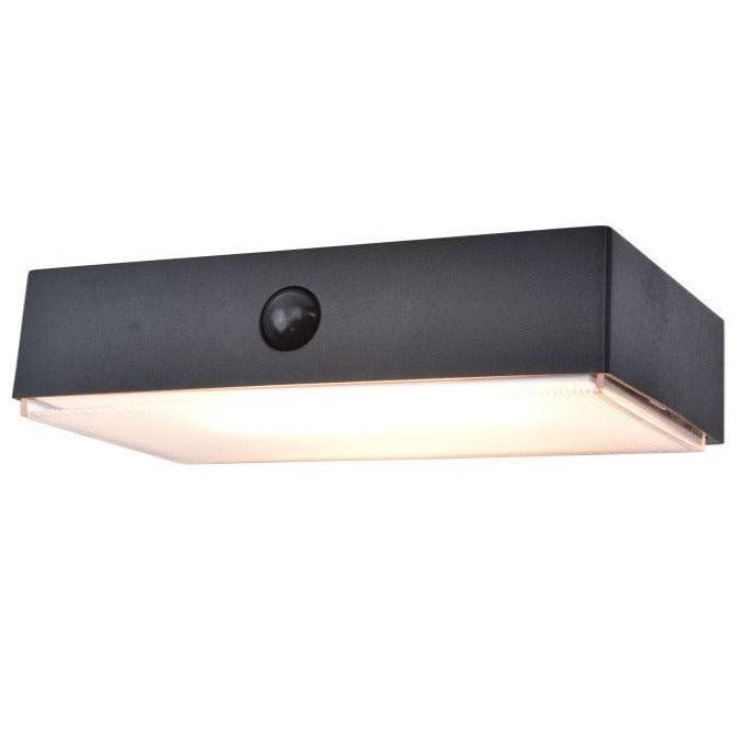 Lutec Fadi Solar LED Black PIR Wall Light 6939501330