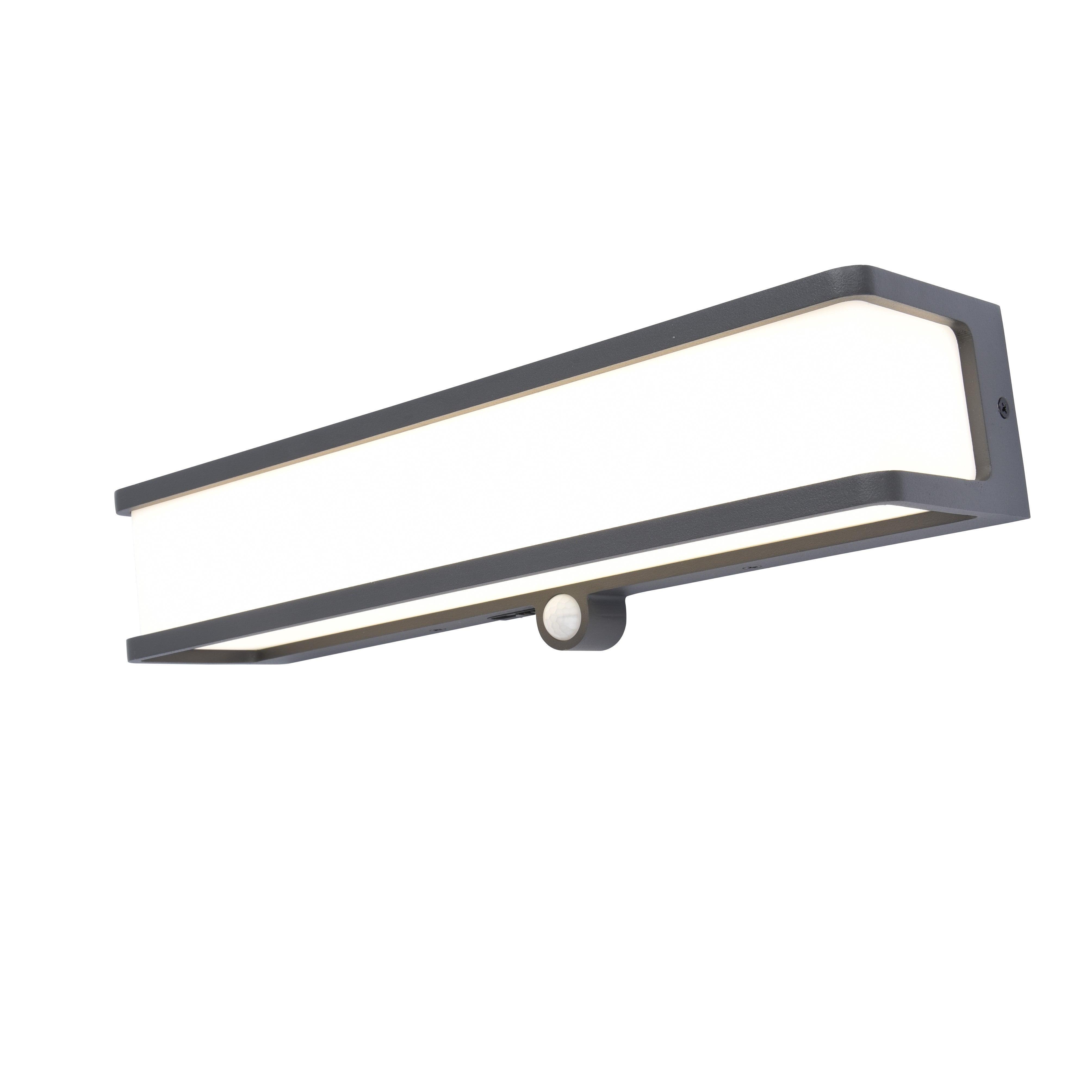 Lutec Doblo Solar LED Grey Wall Light - Motion Sensor 6943801125