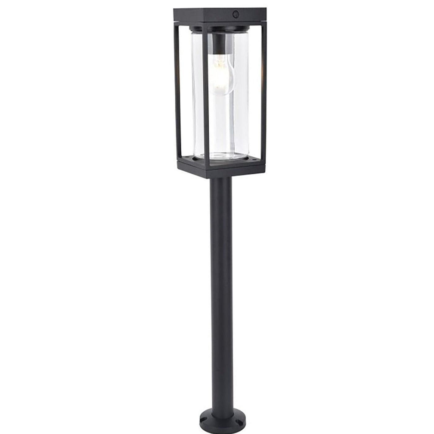 Lutec Flair Solar Outdoor Bollard Light - Matt Black 6988802012