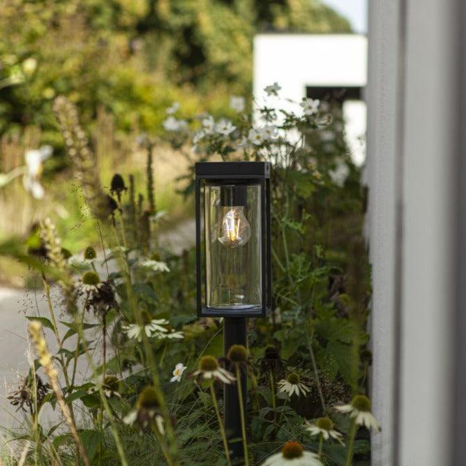 Lutec Flair Solar Outdoor Bollard Light - Matt Black 6988802012