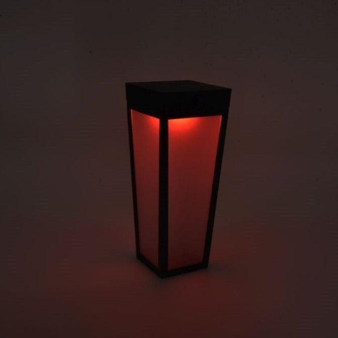 Lutec Dias Solar Integrated LED Black Bollard - With Spike 6996601012 Red Light