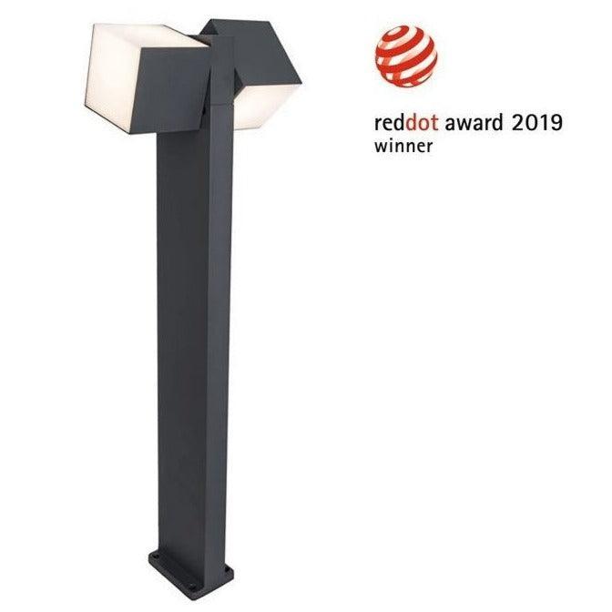 Lutec Cuba Outdoor LED Grey Bollard Light - Adjustable Heads 7193801118