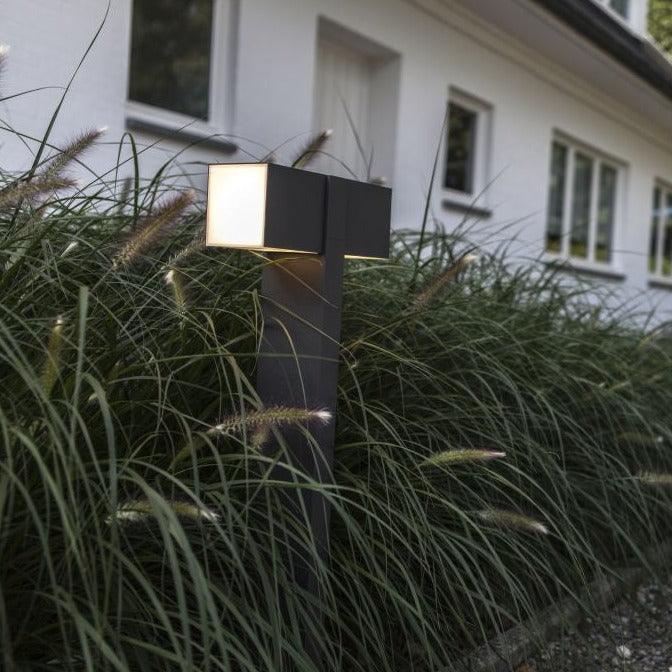 Lutec Cuba Outdoor LED Grey Bollard Light - Adjustable Heads 7193801118