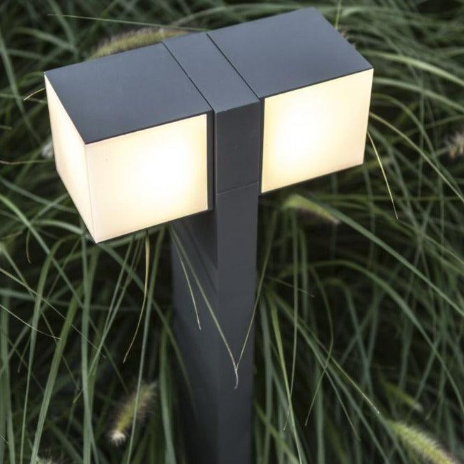 Lutec Cuba Outdoor LED Grey Bollard Light - Adjustable Heads 7193801118