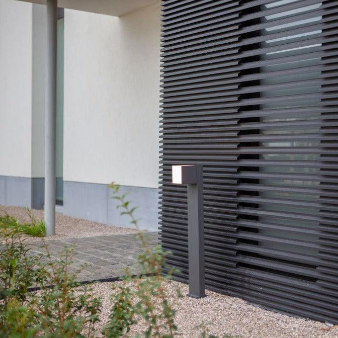 Lutec Cuba LED Grey Outdoor Bollard Light - Adjustable Head 7193802118