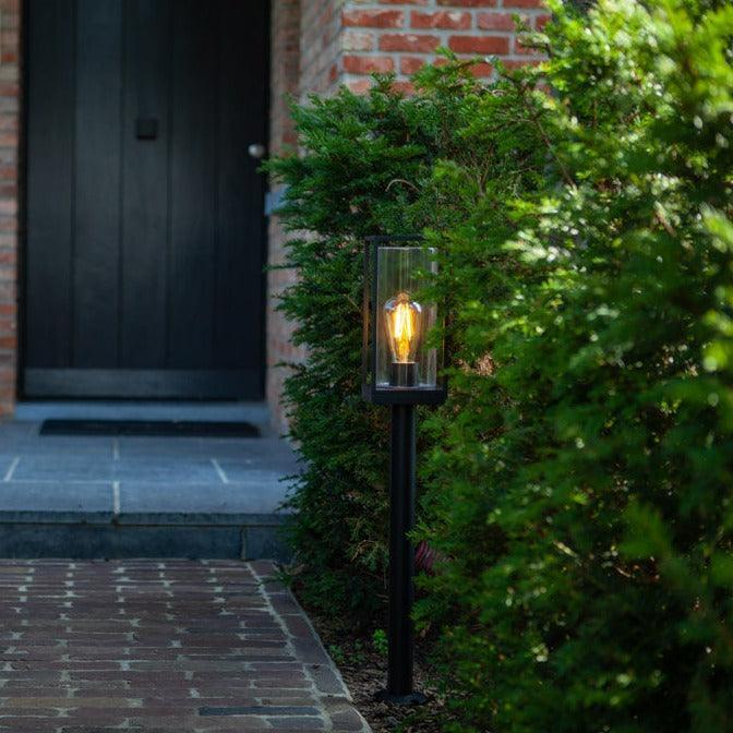 Lutec Flair Outdoor Bollard In Matt Black 7288801012