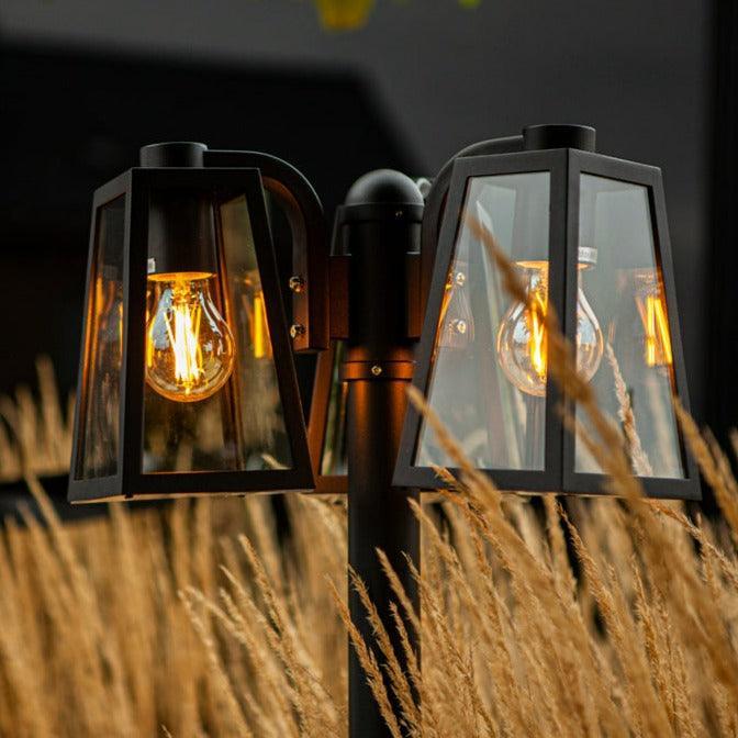 Lutec Fia Outdoor Black Lamp Post - 3 Light 7290903012