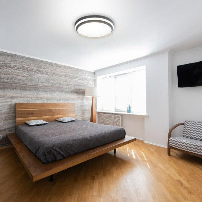 Lutec Cepa Integrated LED Black Flush Ceiling Light - 45cm 8402902012 8402902012 Bedroom Ceiling