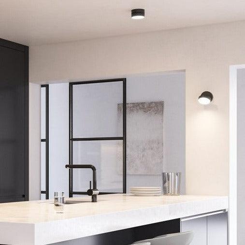 Lutec Stanos Integrated LED Wall or Flush Ceiling Light - Black