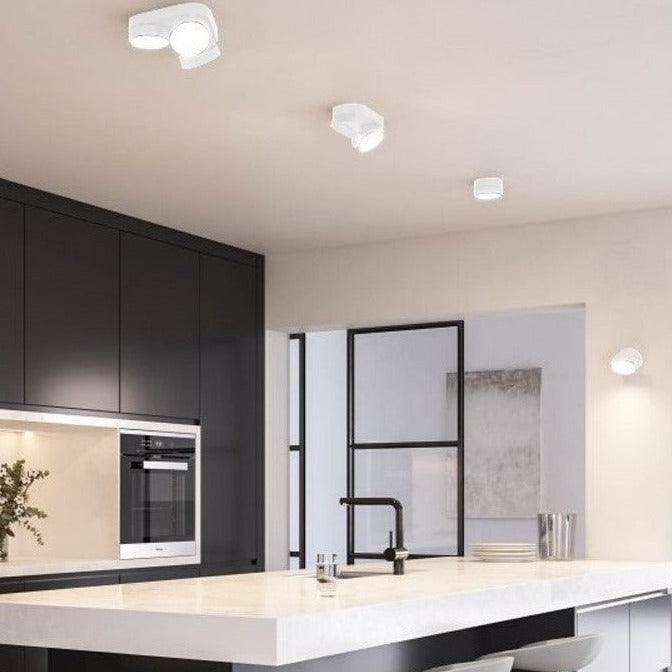 Lutec Stanos LED Flush 2 Lamp Ceiling Light - White 8600502446