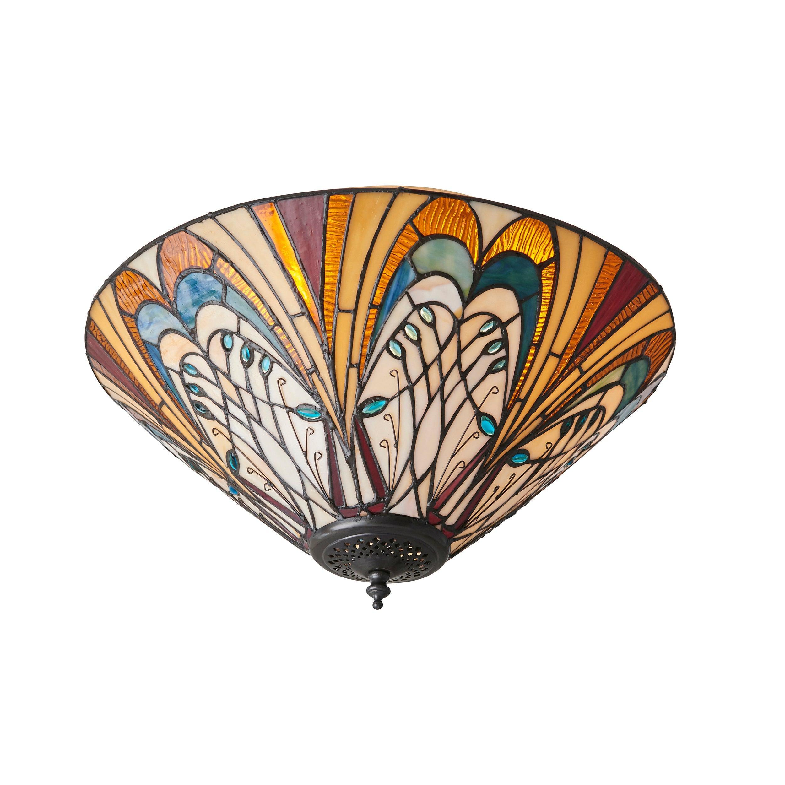 hector tiffany flush ceiling light close up image