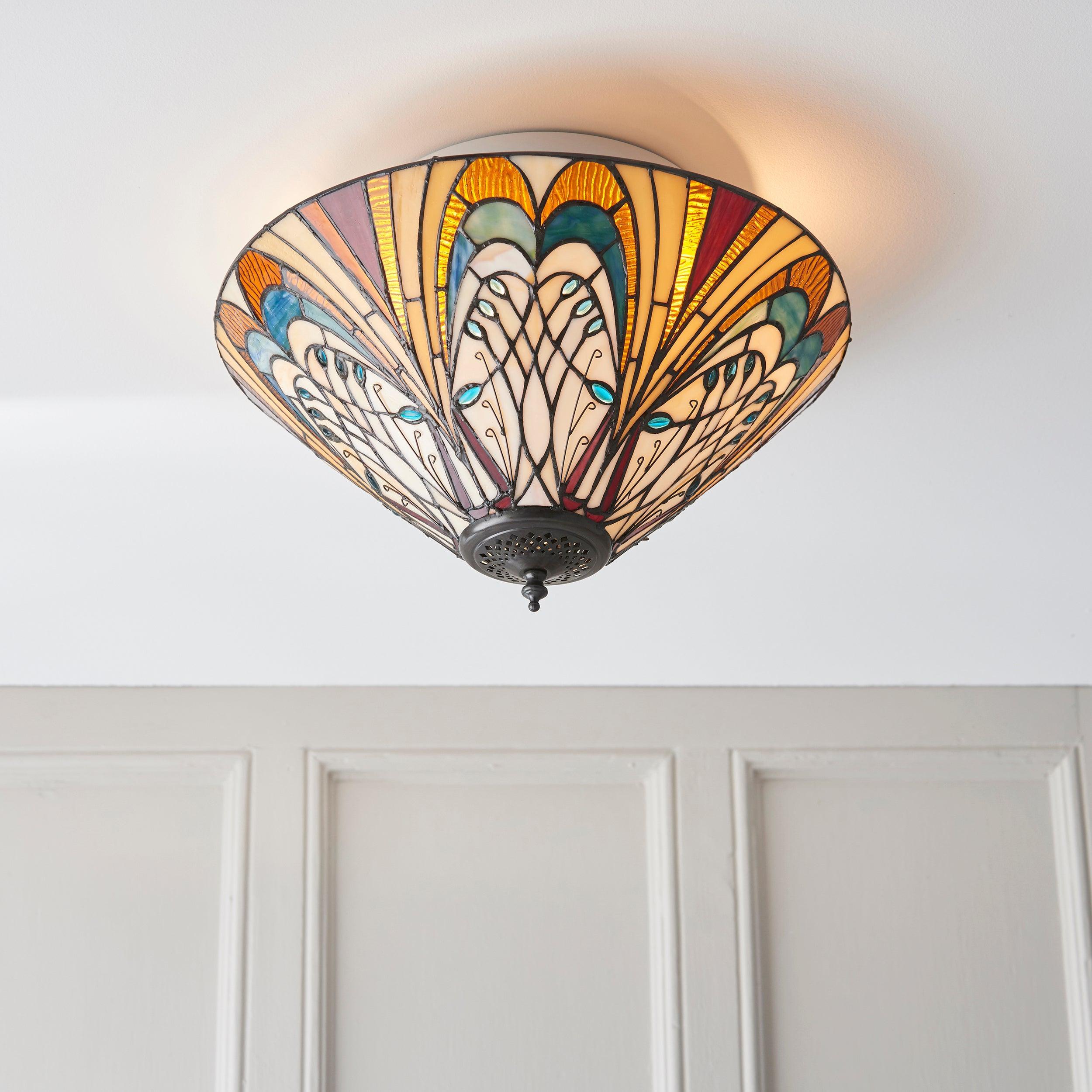 hector tiffany flush ceiling light Living room lighting image