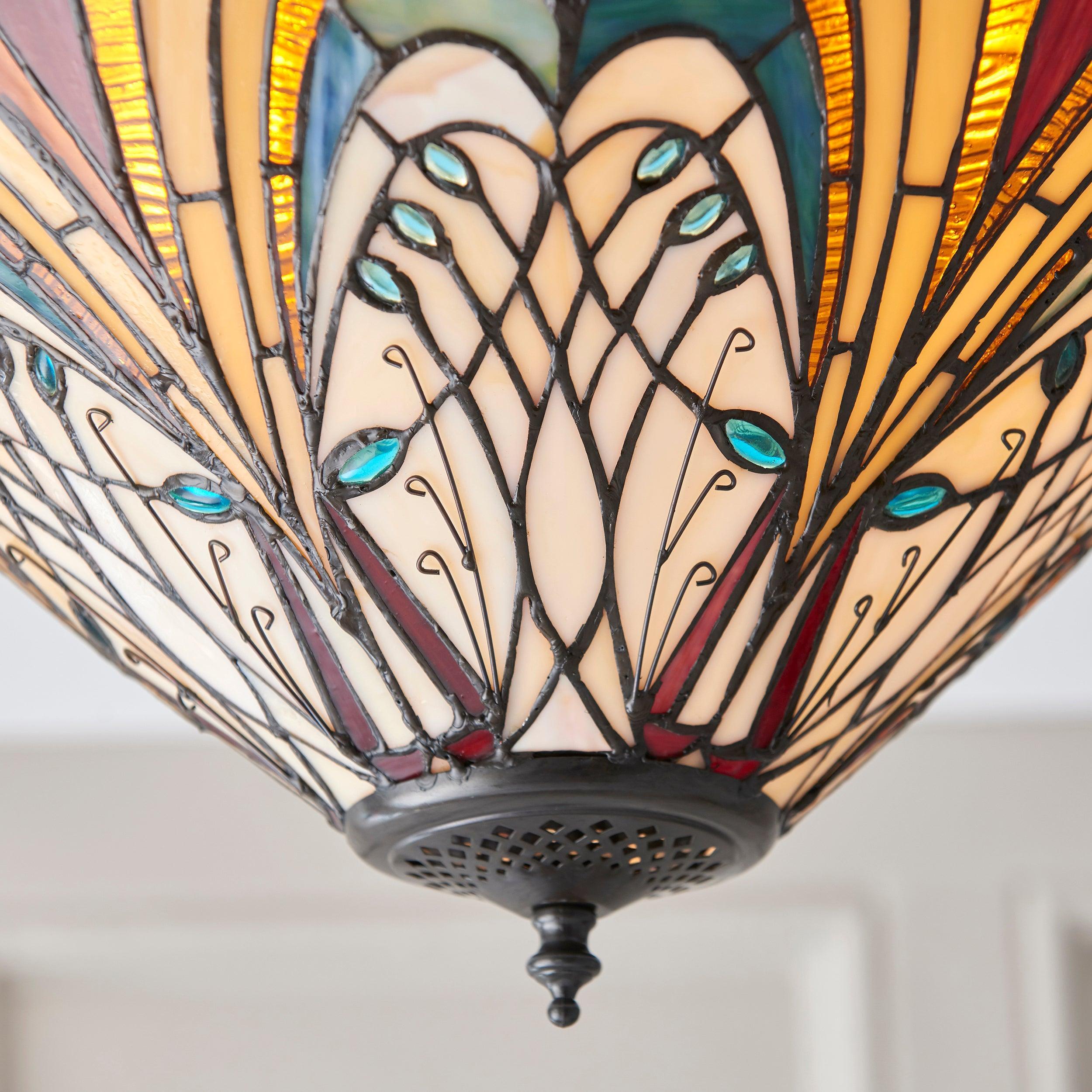 hector tiffany flush ceiling light close up image
