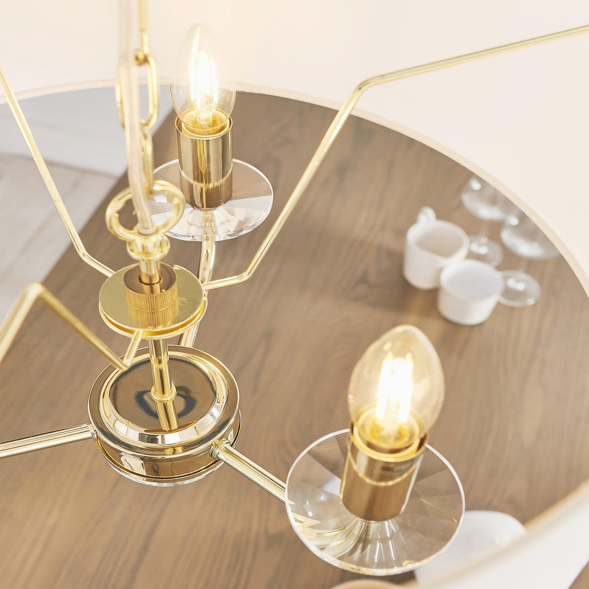 Endon Nixon 3 Light Brass & Glass Ceiling Pendant With Shade-warehouse-180926