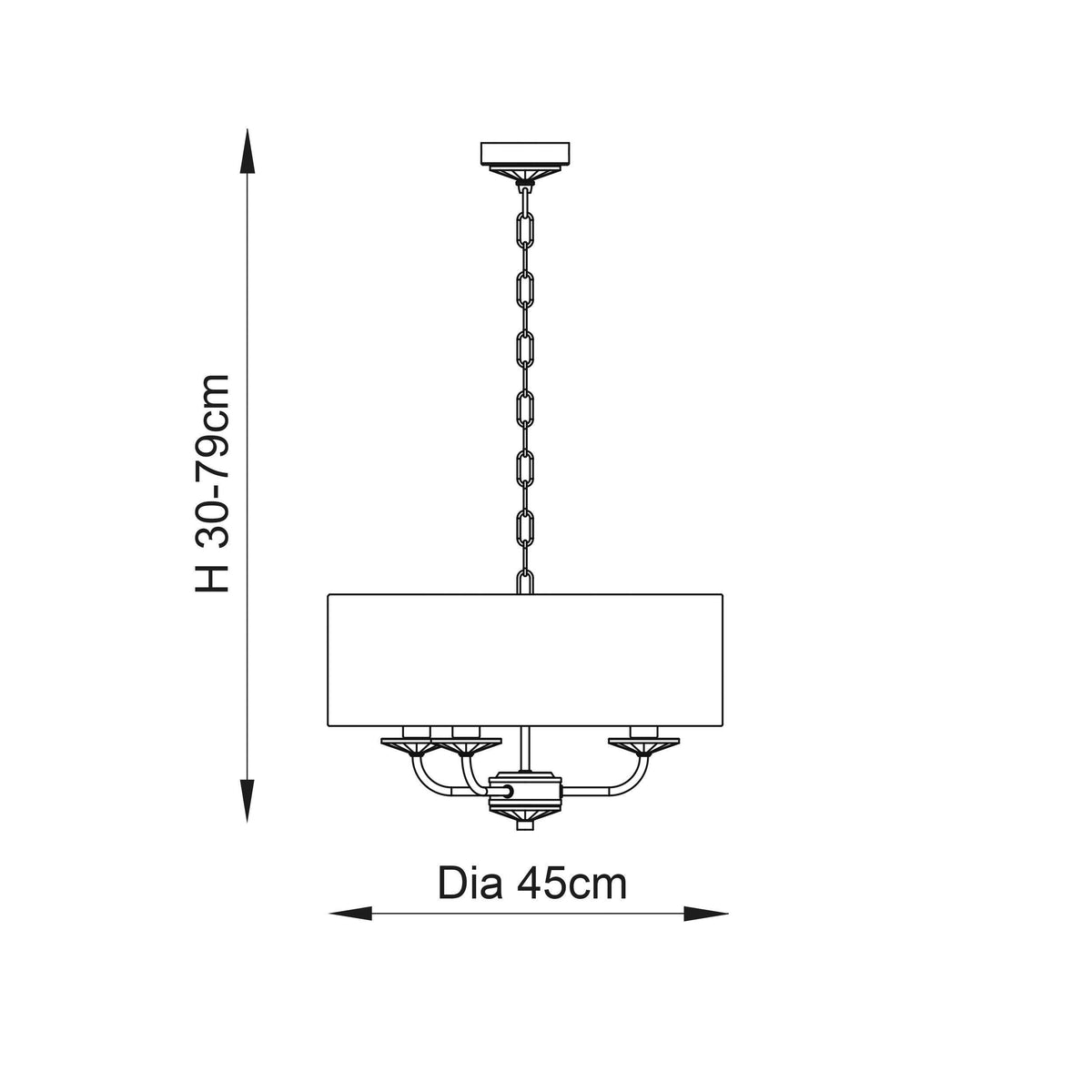 Endon Nixon 3 Light Brass & Glass Ceiling Pendant With Shade-warehouse-180926