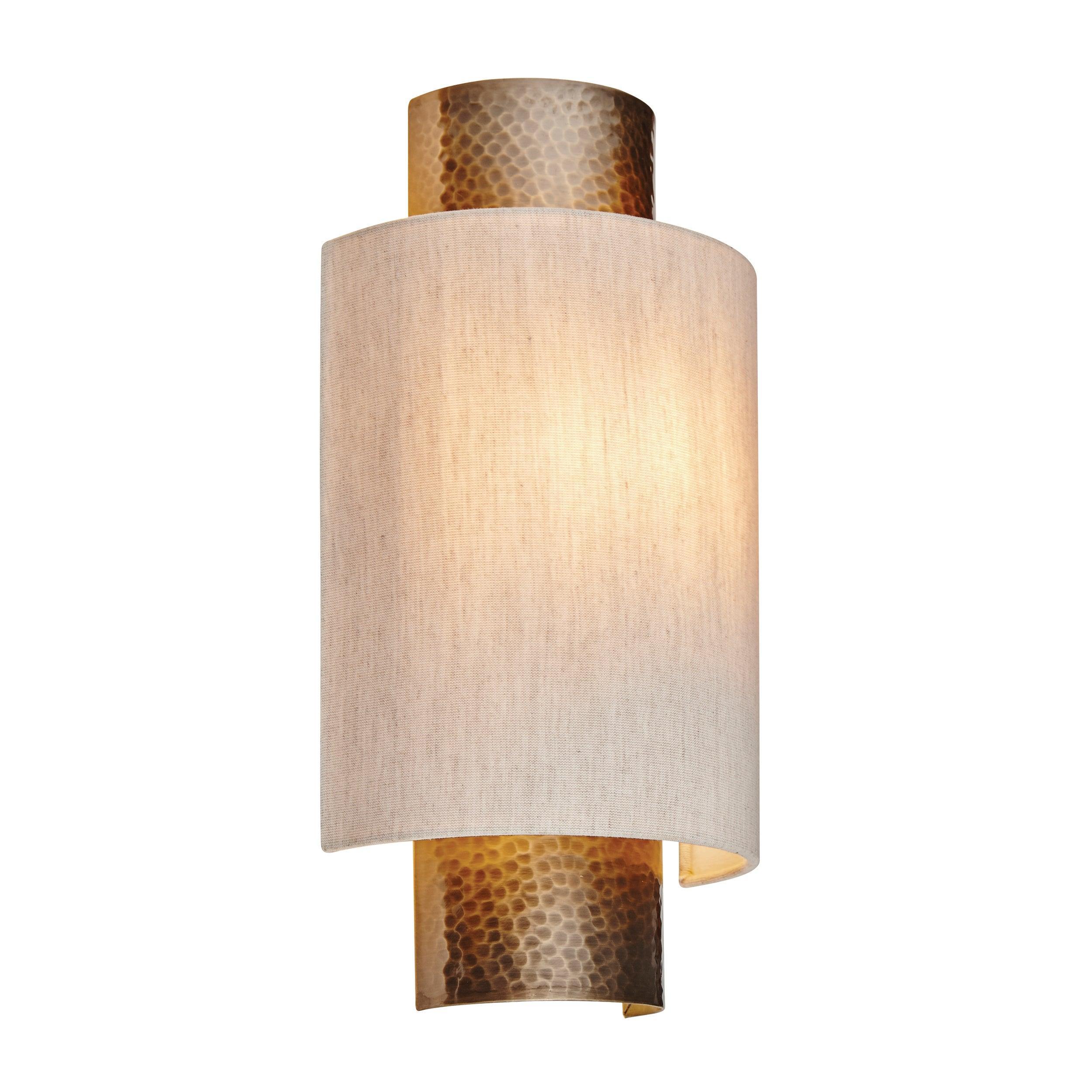 Endon Indara 1 Light Bronze Wall Light - Linen Shade 71308